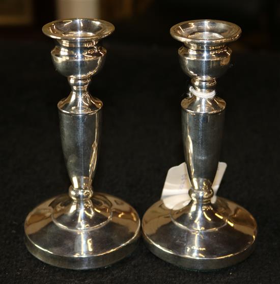 Pair of silver dwarf candlesticks(-)